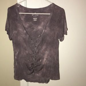 Women’s purple tie from American Eagle shirt